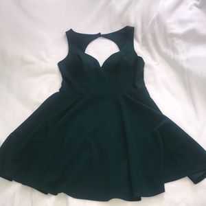 Emerald green fit and flare dress